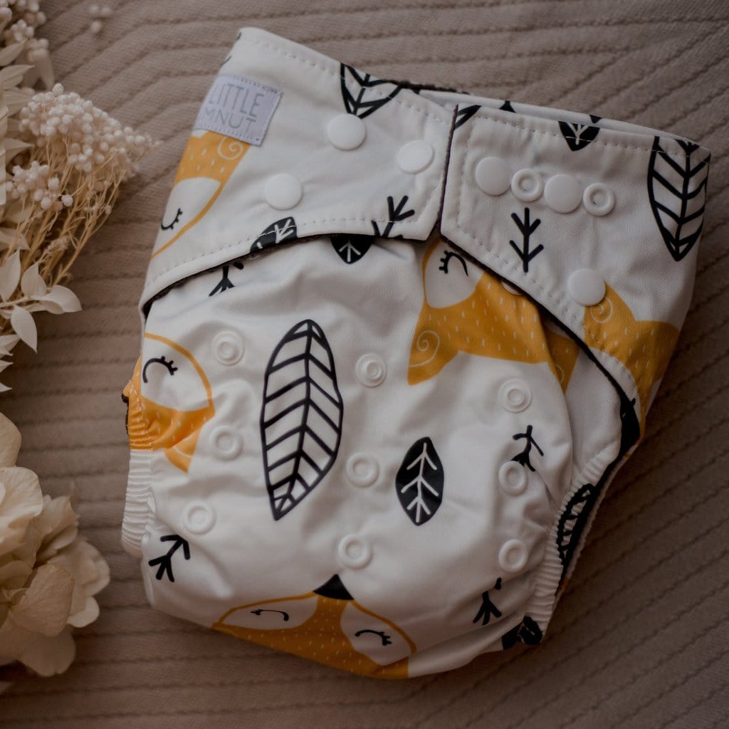 Modern Cloth Nappy - Night Time - Sleepy Fox - Everyday Living Eco Store 