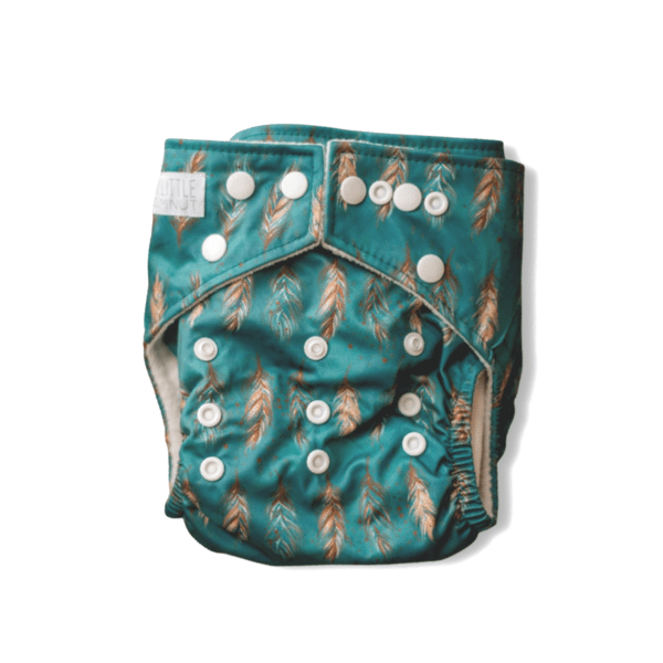 Modern Cloth Nappy - Boho Feathers - Everyday Living Eco Store 