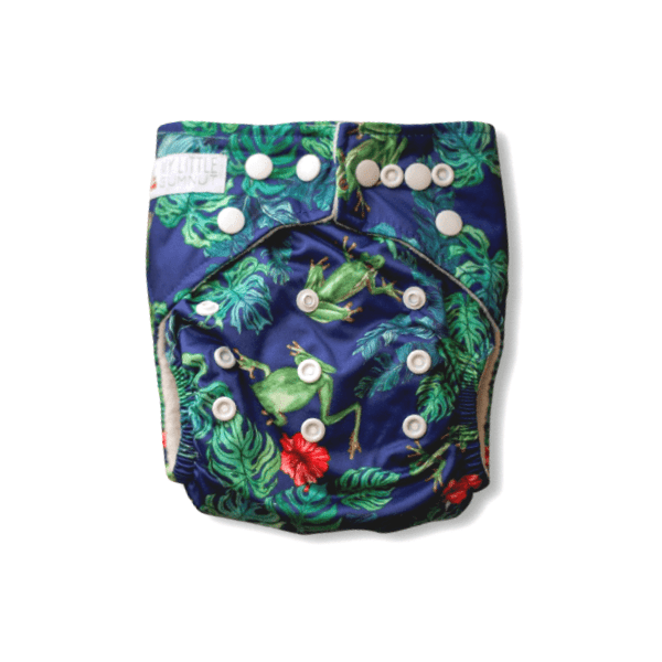 Modern Cloth Nappy - Tropical Frogs - Everyday Living Eco Store 