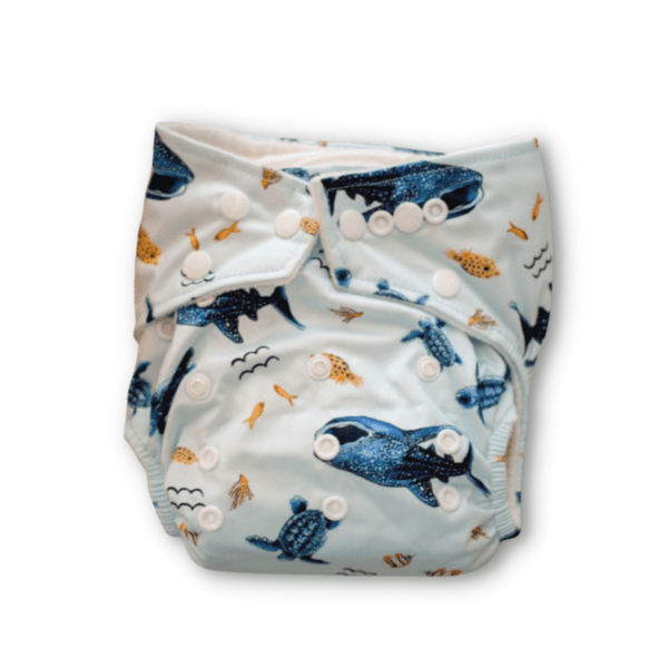 Modern Cloth Nappy - Marine Life - Everyday Living Eco Store 