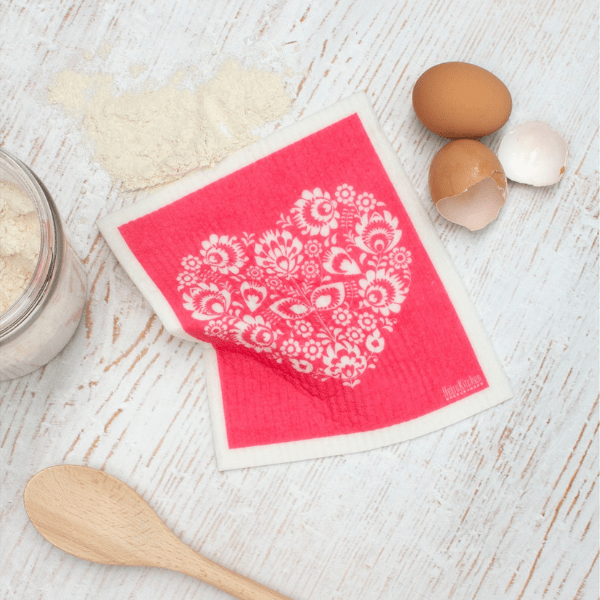 Compostable Sponge Cloth - Heart - Everyday Living Eco Store 